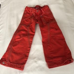 Girls Red Oilily Pants Sz 5/6 or 116 adjustable